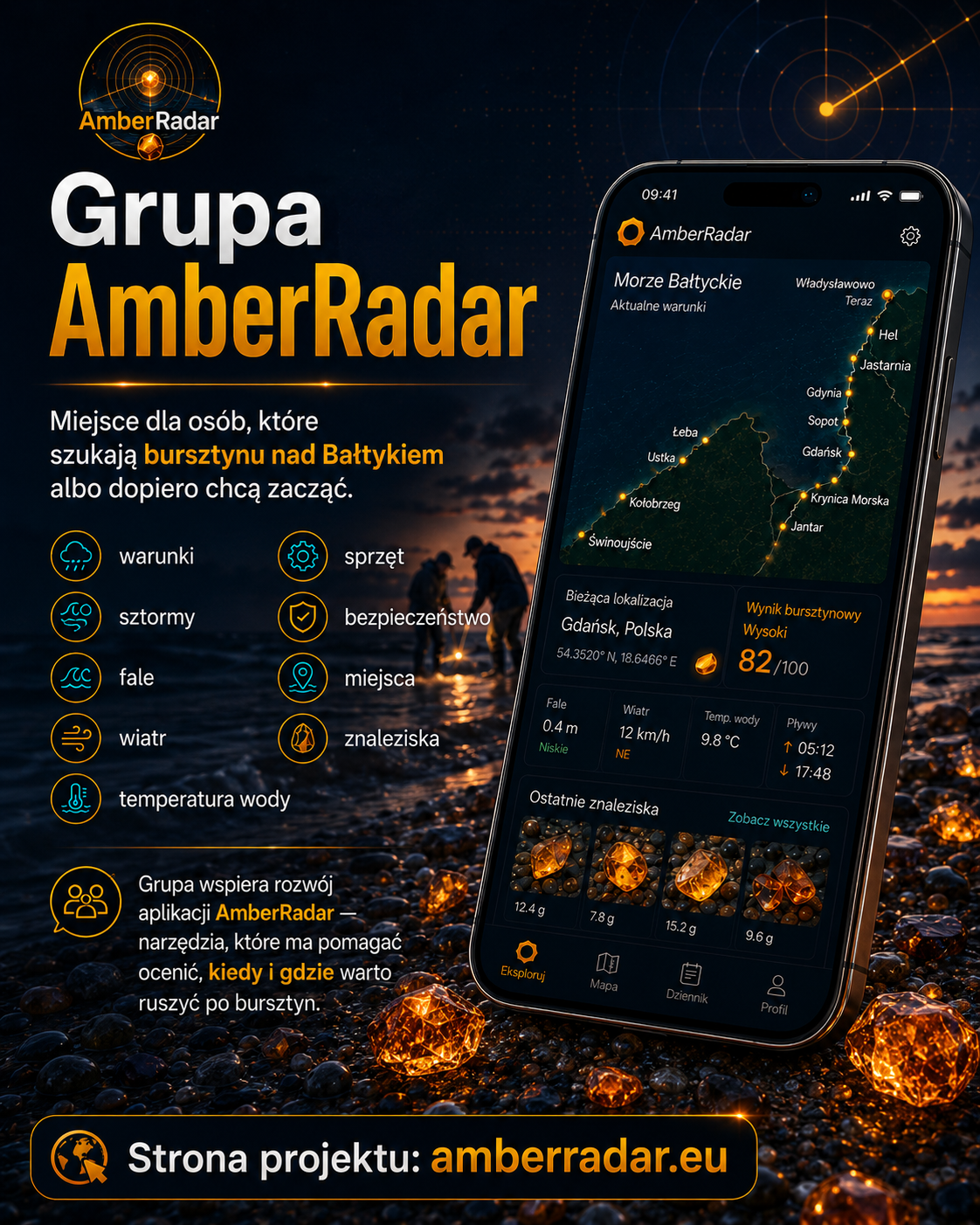 Społeczność AmberRadar i poszukiwanie bursztynu nad Bałtykiem